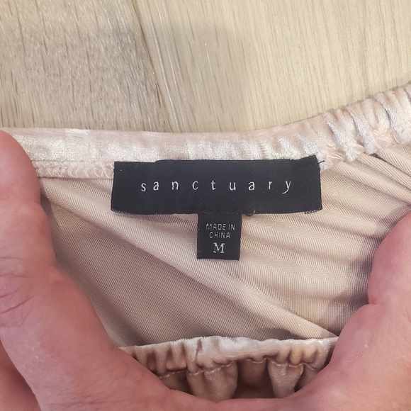 Blush pink crushed velvet top by Sanctuary size Medium - Picture 7 of 7